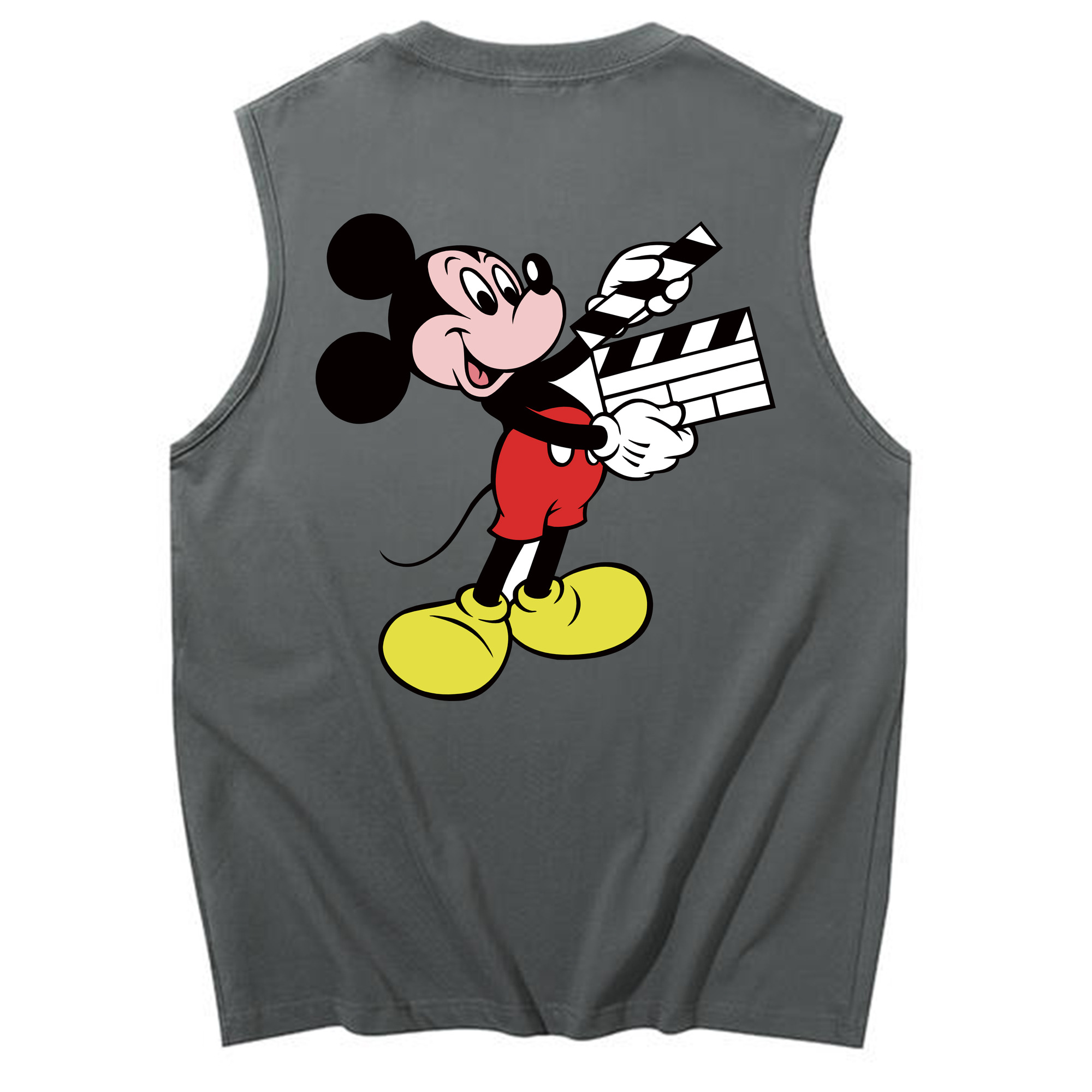 ミッキーマウス Mickey Mouse コットン100％タンクトップ（背面プリント）